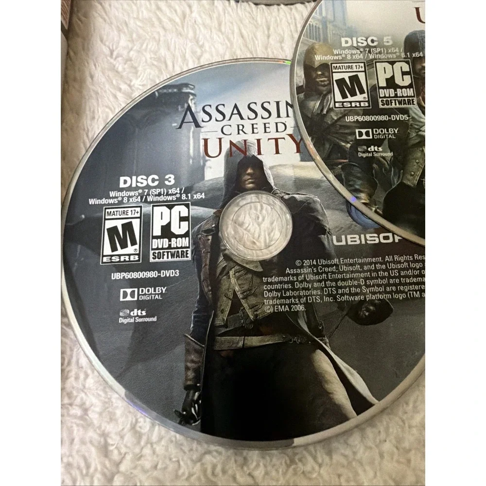 Assassins's Creed PC CD ROM VTG 5 Disc Set Chemical Revolution Mission Ubisoft